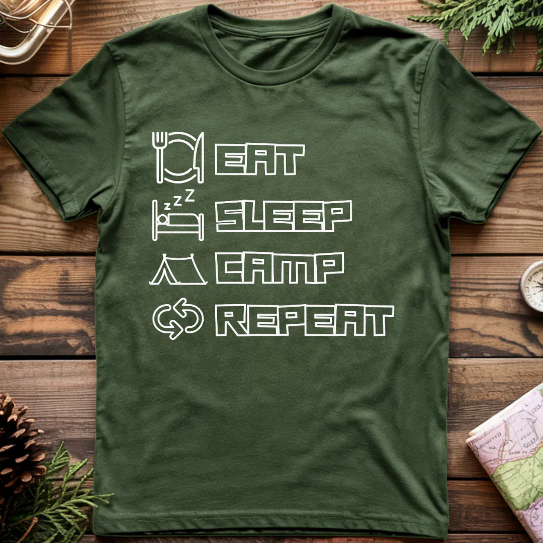 Eat Sleep Camp Repeat T-Shirt