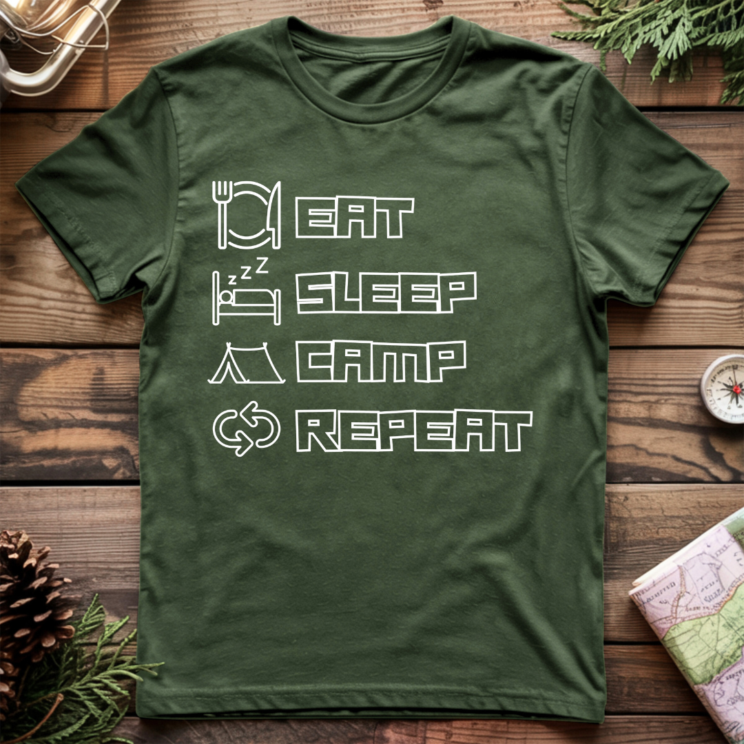 Eat Sleep Camp Repeat T-Shirt