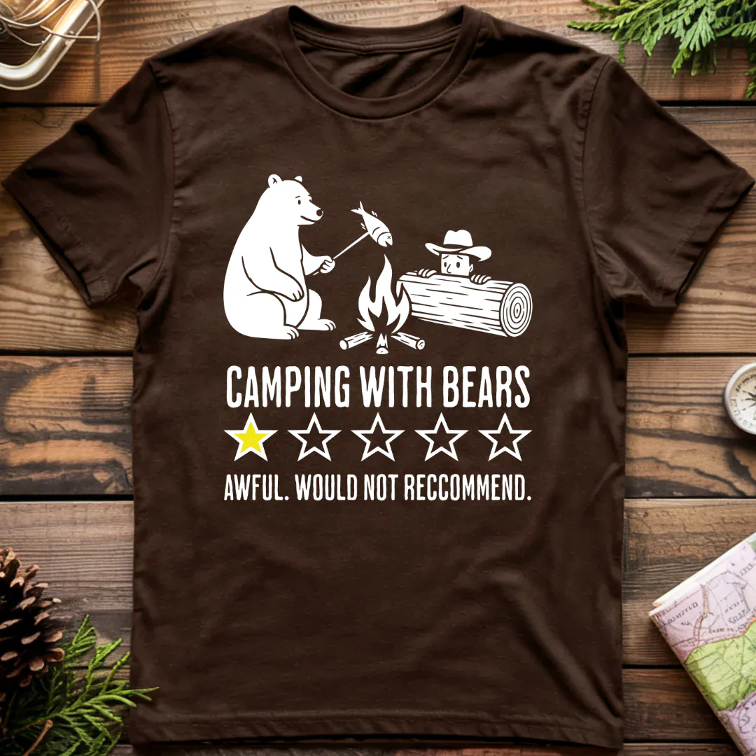 Camping with Bears One Star Review T-Shirt