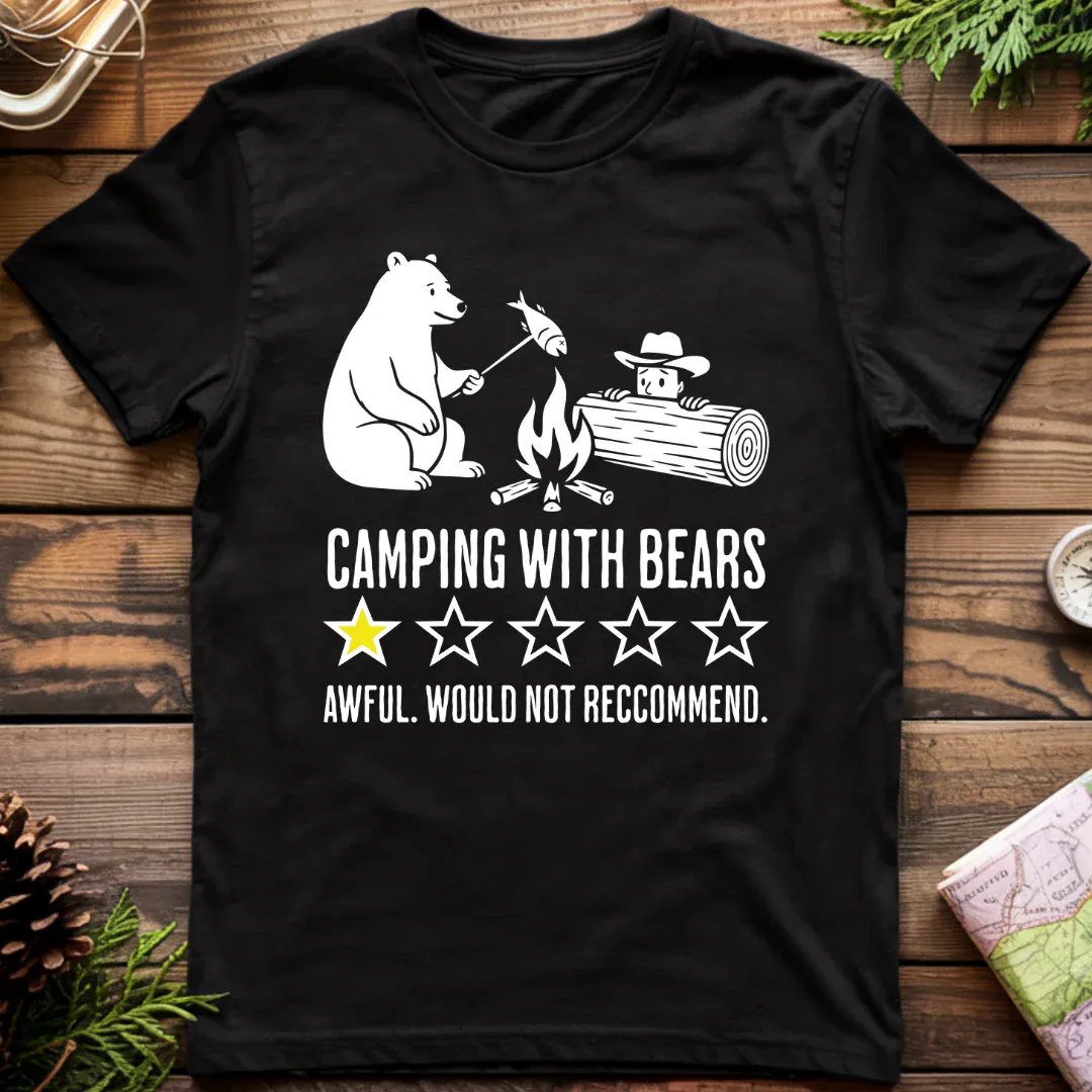 Camping with Bears One Star Review T-Shirt